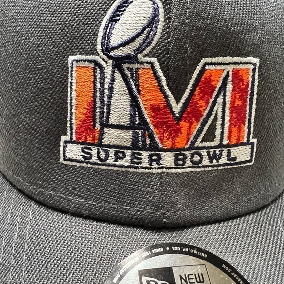 New Era Super Bowl LVI 9FORTY Adjustable Hat NWT in Charcoal Grey‎ - Picture 2 of 8